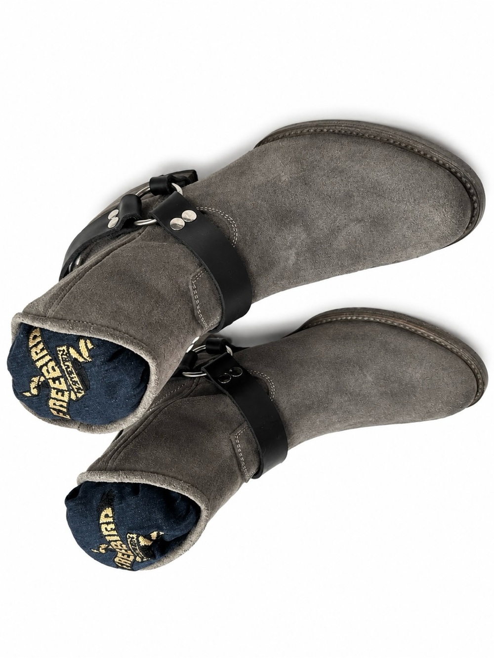 Freebird by Steven Spirit Grey Suede Harness Ankle Boots Size 8 NIB - Picture 5 of 16
